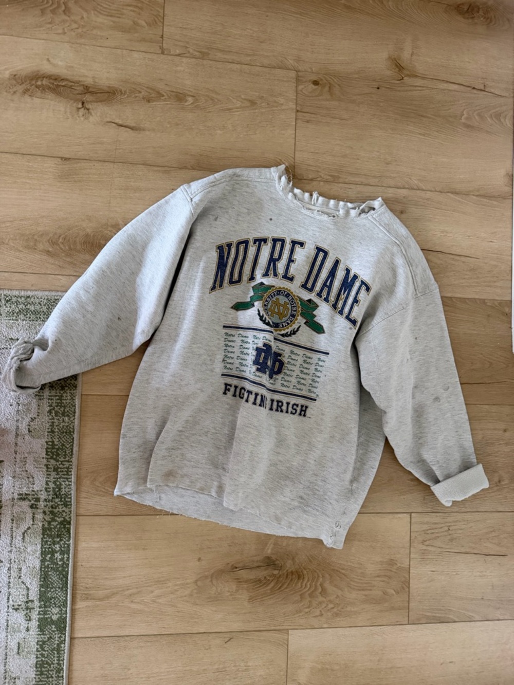 Vintage Notre Dame Grey Crewneck Sweatshirt